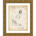 thumbnail image 1 of Borders, Cole 25x32 Gold Ornate Wood Framed with Double Matting Museum Art Print Titled - PP1036-Vintage Parchment Skee Ball Patent Poster, 1 of 4