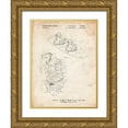 thumbnail image 1 of Borders, Cole 25x32 Gold Ornate Wood Framed with Double Matting Museum Art Print Titled - PP1131-Vintage Parchment Wakeboard Patent Poster, 1 of 4