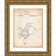 thumbnail image 1 of Borders, Cole 25x32 Gold Ornate Wood Framed with Double Matting Museum Art Print Titled - PP256-Vintage Parchment Pasteurized Milk Patent Poster, 1 of 4