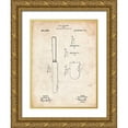 thumbnail image 1 of Borders, Cole 25x32 Gold Ornate Wood Framed with Double Matting Museum Art Print Titled - PP278-Vintage Parchment Meat Knife Poster, 1 of 4