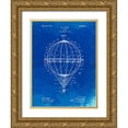 thumbnail image 1 of Borders, Cole 25x32 Gold Ornate Wood Framed with Double Matting Museum Art Print Titled - PP36-Faded Blueprint Hot Air Balloon 1923 Patent Poster, 1 of 4