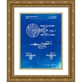 thumbnail image 1 of Borders, Cole 25x32 Gold Ornate Wood Framed with Double Matting Museum Art Print Titled - PP56-Faded Blueprint Starship Enterprise Patent Poster, 1 of 4