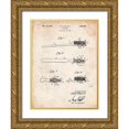 thumbnail image 1 of Borders, Cole 25x32 Gold Ornate Wood Framed with Double Matting Museum Art Print Titled - PP815-Vintage Parchment First Toothbrush Patent Poster, 1 of 4