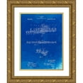 thumbnail image 1 of Borders, Cole 25x32 Gold Ornate Wood Framed with Double Matting Museum Art Print Titled - PP820-Faded Blueprint Flute 1908 Patent Poster, 1 of 4