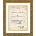 thumbnail image 1 of Borders, Cole 25x32 Gold Ornate Wood Framed with Double Matting Museum Art Print Titled - PP955-Vintage Parchment Metal Skis 1940 Patent Poster, 1 of 4