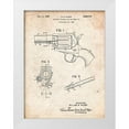 thumbnail image 1 of Borders, Cole 25x32 White Modern Wood Framed Museum Art Print Titled - PP1023-Vintage Parchment Ruger Revolver Patent Art, 1 of 4