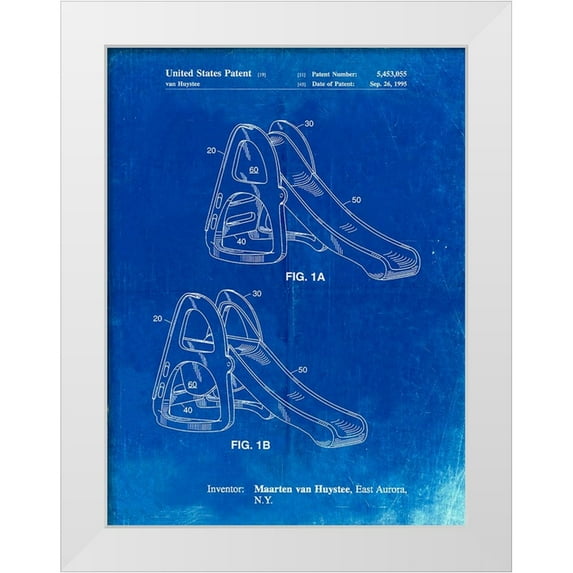 Borders, Cole 25x32 White Modern Wood Framed Museum Art Print Titled - PP1039-Faded Blueprint Slide Poster