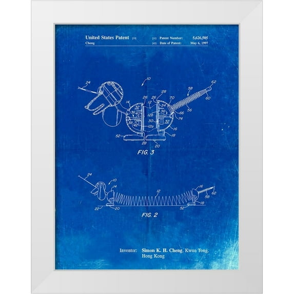 Borders, Cole 25x32 White Modern Wood Framed Museum Art Print Titled - PP1041-Faded Blueprint Slide Rule Patent Poster