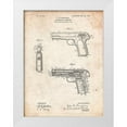 thumbnail image 1 of Borders, Cole 25x32 White Modern Wood Framed Museum Art Print Titled - PP755-Vintage Parchment Browning No. 2 Handgun Patent Poster, 1 of 4