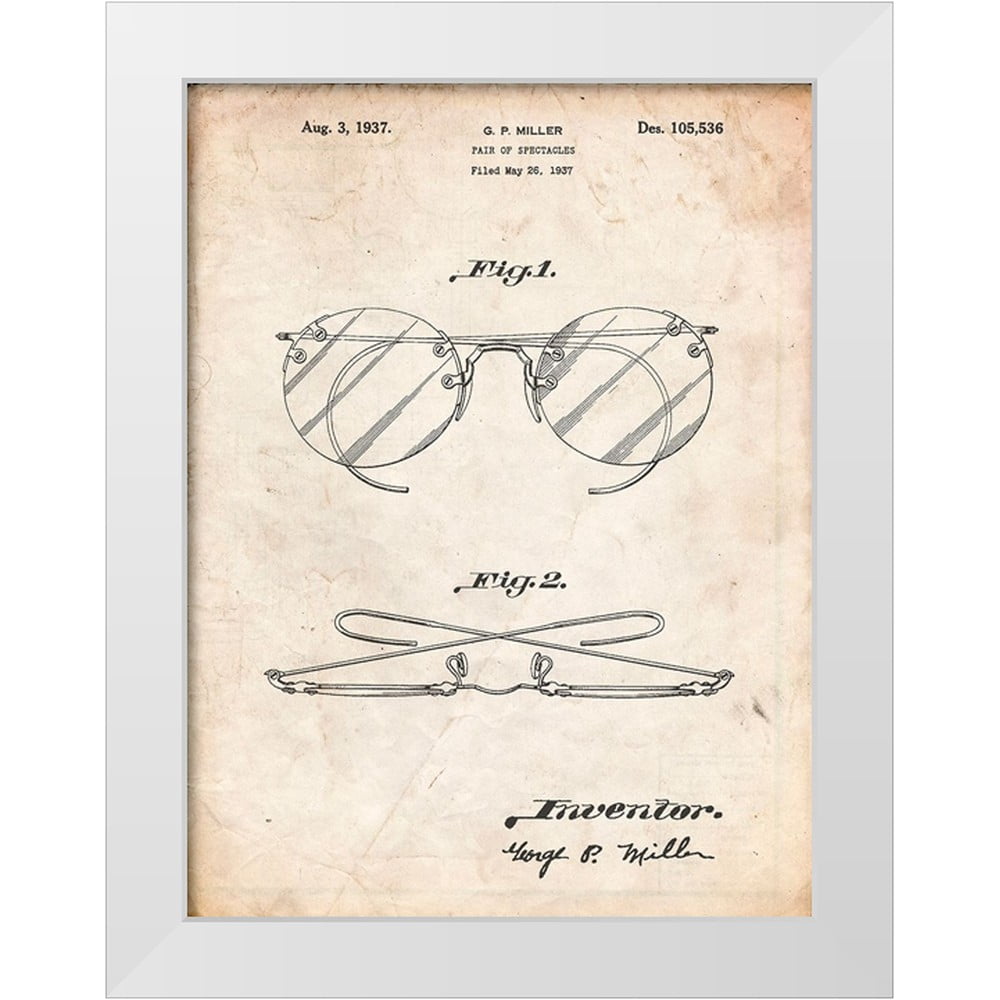 Spectacle Border Borders, Cole 25x32 White Modern Wood Framed Museum Art Print Titled ...