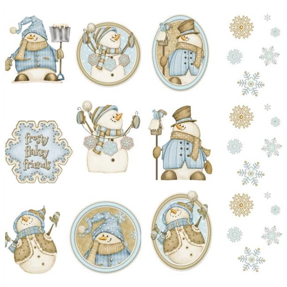 Borders Unlimited 10022 Happy Snowmen Applique Wall Decal Stickers, Super Jumbo