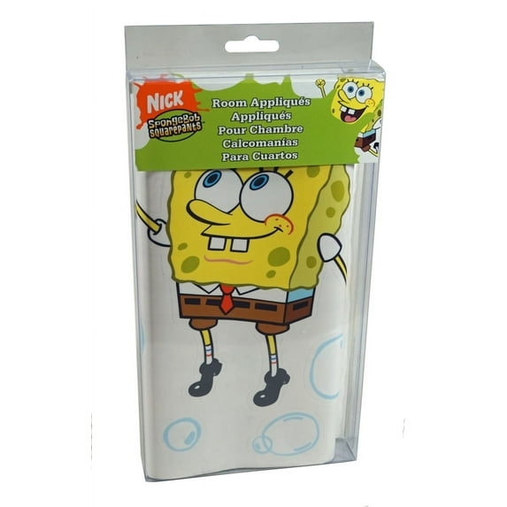 Borders Unlimited Spongebob Squarepants Reusable Room Appliques Stickers, 4 Count