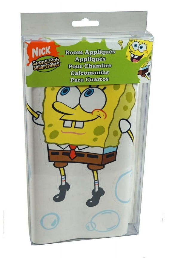Spongebob Squarepants Reusable Room Appliques Stickers, 4 Count