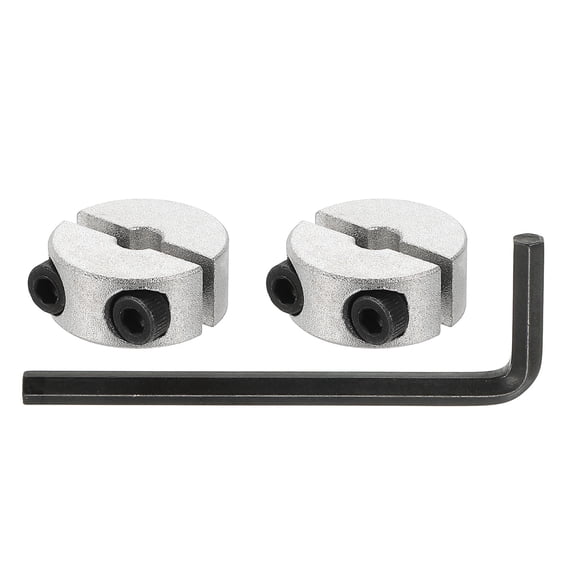 Bore 4 mm Double Split Shaft Collar 18 mm OD 8 mm Thickness Aluminum Alloy Locking Collar (Silver, Pack of 2)