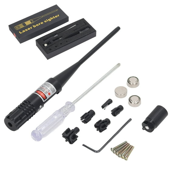 Bore Sight Kit Aluminium Alloy Red Laser Bore Sight Target Locator Tool for 0.22 to 0.5 Drill