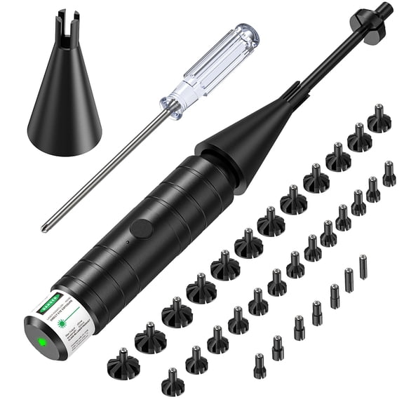 Bore Sight Kit Green Boresighter with Button Switch for.17 to 12GA Caliber - USB charging