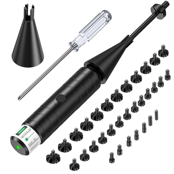 Bore Sight Kit Green Boresighter with Button Switch for.17 to 12GA Caliber - USB charging