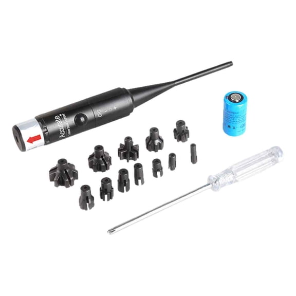 Bore Sight Kit Sight BoreSighter with Big Button Switch for 0.177 to 0.50 Caliber with 9 Plastic Hard Joint Adapters