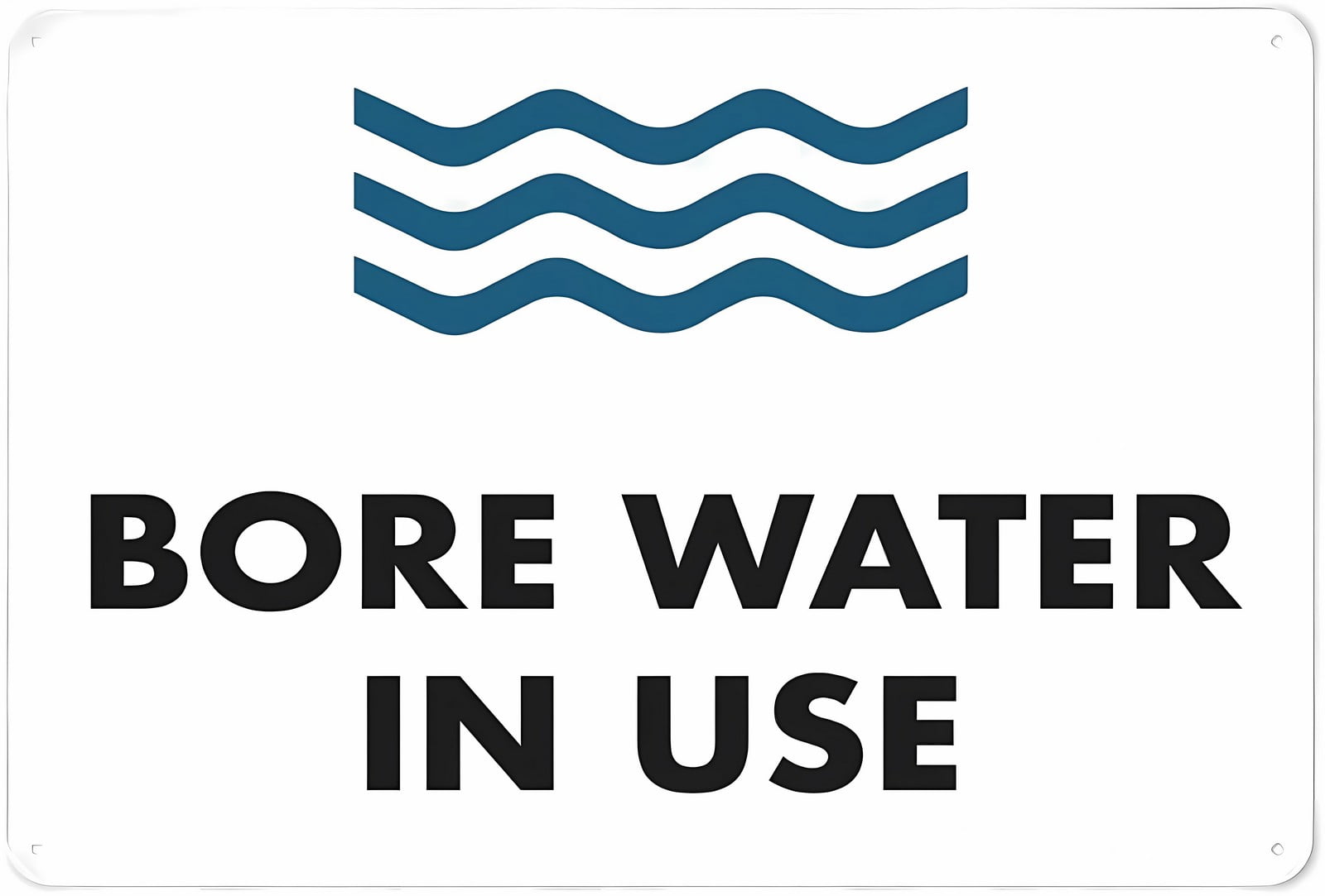 Bore Water in Use - Waves Sign 12 x 8 Inches - Grade Reflective Rust ...