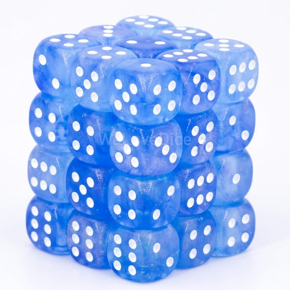 Borealis 12Mm D6 Sky Blue and White Luminary 36 Dice Set offered by Publisher Services