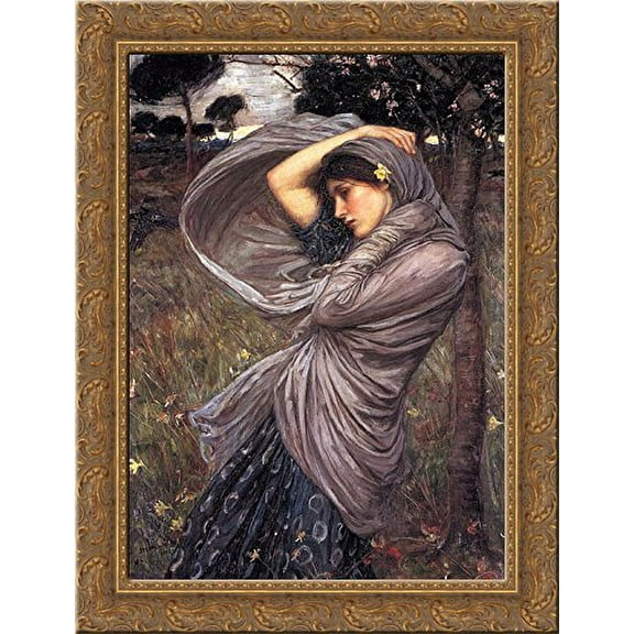 Boreas 24x18 Gold Ornate Wood Framed Canvas Art by John William Waterhouse