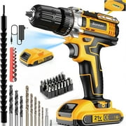 Boreas Cordless Drill 21V Drill Driver 3/8'' Electric Power Drill Set for Home Improvement & DIY Projects- Variable Speed Trigger, 2000mAh Lithium-Ion Battery