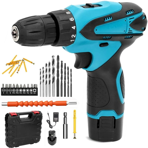 Boreas Cordless Drill Set 12V Electric Drill Driver with 42 Acessories Home Power Drill Cordless with 3 8 Keyless Chuck 2 Speed 18 1 Position Built in LED Clutch Drill for Home DIY Projects