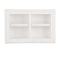 thumbnail image 1 of Boreas Recessed Solid Wood Double Toilet Paper Holder 13.25 X 8.5 - White Enamel, 1 of 5