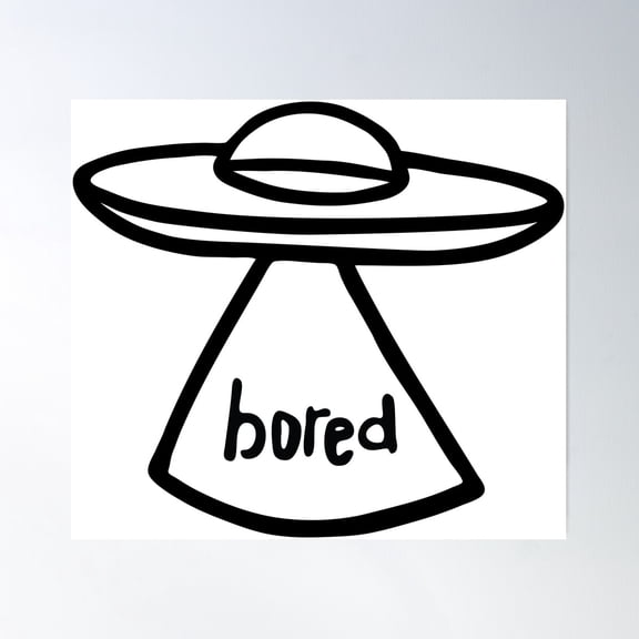 Bored By Rachel Kear Poster Wall Art, Modern Wall Decor For Living Room Bedroom, 24x24 UNFRAMED