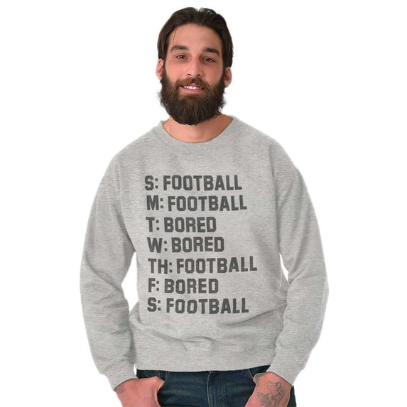 Bored Football Sport Schedule Men's Big & Tall Crewneck Sweatshirt Brisco Brands 3X