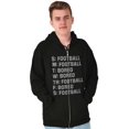 thumbnail image 1 of Bored Football Sport Schedule Men's Big & Tall Graphic Zip Up Hoodie Brisco Brands 2X, 1 of 5