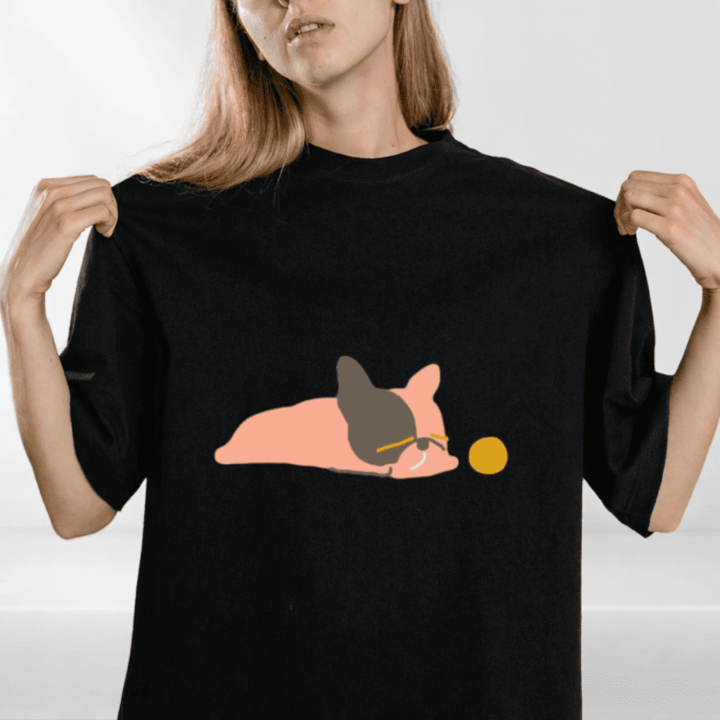 Bored Frenchie Abstract Dog Artistic Modern Design Graphic Cotton T ...