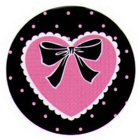 Bored Inc. Heart Black Bow Button BB4009