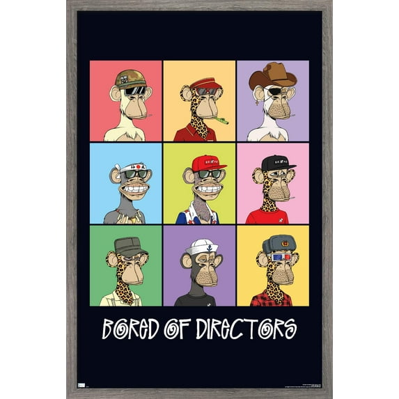 Bored Of Directors - Grid Wall Poster, 14.725" x 22.375" Framed