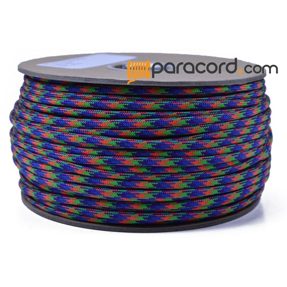 Bored Paracord Brand 550 Type III Paracord - Mardi Gras - 250 Feet Spool