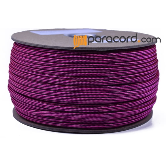 Bored Paracord Brand 550 Type III Paracord - Neon Pink with Black Stripe - 250 Feet Spool