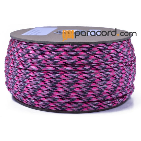Bored Paracord Brand 550 Type III Paracord - Pink Camo - 250 Feet Spool