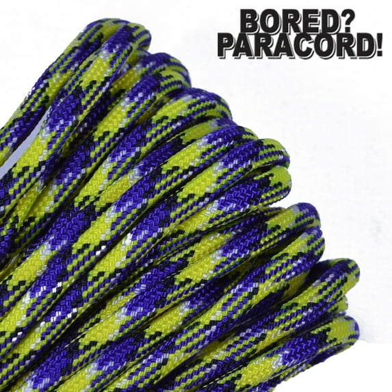 Bored Paracord Brand 550 lb Type III Paracord - Barney's Neon Nightmare 50 Feet