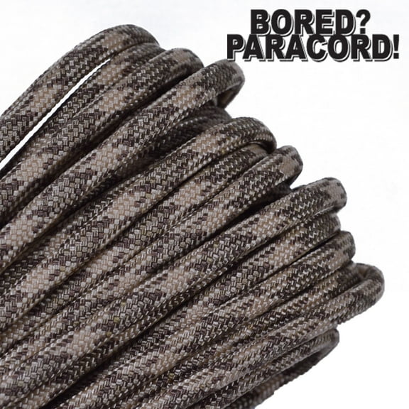 Bored Paracord Brand 550 lb Type III Paracord - Brown Snake 50 Feet