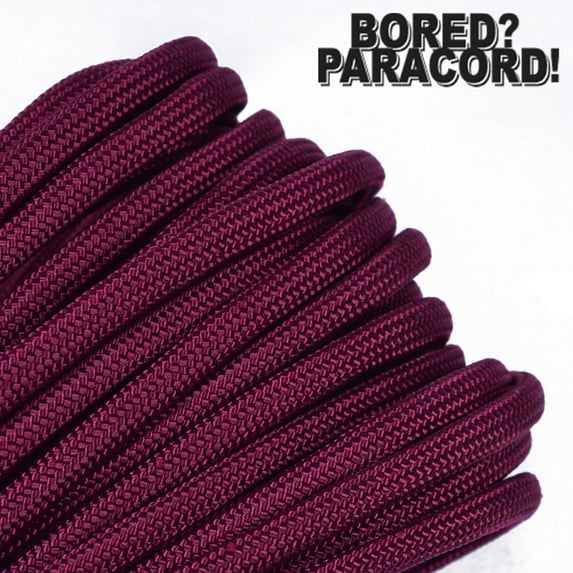 Bored Paracord Brand 550 lb Type III Paracord - Burgundy 10 Feet