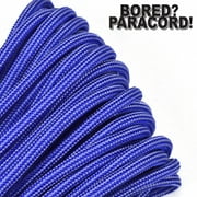 Bored Paracord Brand 550 lb Type III Paracord - Electric Blue With Silver Stripes 1000 Feet