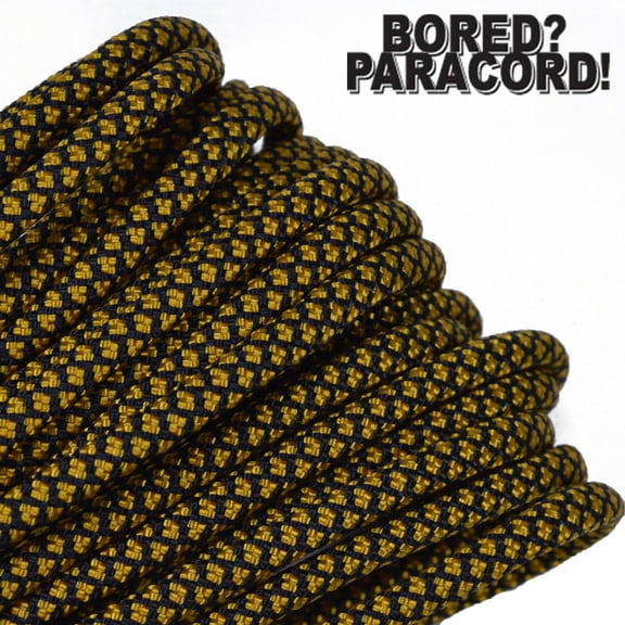 Bored Paracord Brand 550 lb Type III Paracord - Goldenrod Diamonds 50 Feet