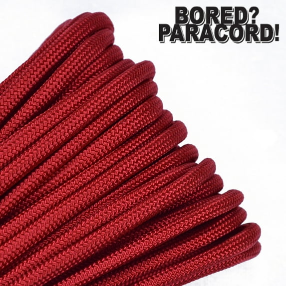 Bored Paracord Brand 550 lb Type III Paracord - Imperial Red 10 Feet