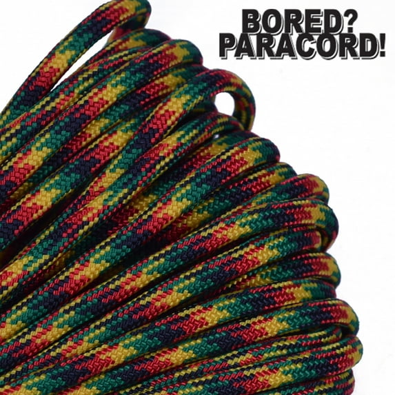 Bored Paracord Brand 550 lb Type III Paracord - Jamaican 10 Feet