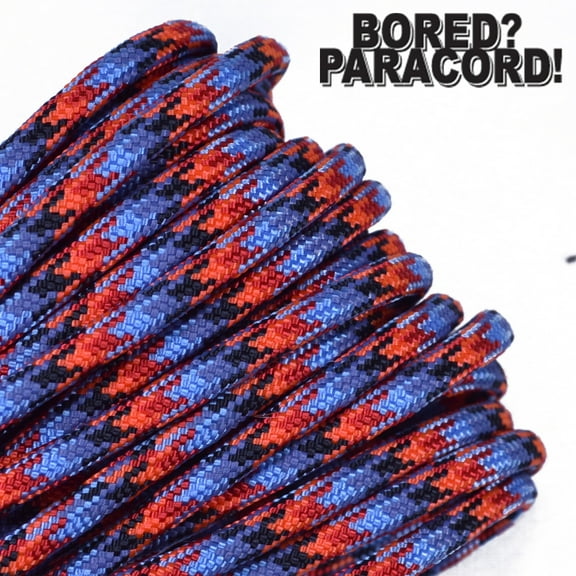 Bored Paracord Brand 550 lb Type III Paracord - Lava 50 Feet