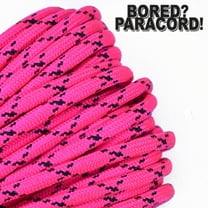 Bored Paracord Brand 550 lb Type III Paracord - Little Black Pink 50 Feet