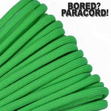 Bored Paracord Brand 550 lb Type III Paracord - Neon Green 50 Feet