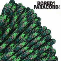 Bored Paracord Brand 550 lb Type III Paracord - Neon Green Flame 100 Feet