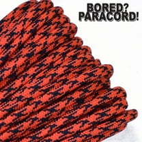 Bored Paracord Brand 550 lb Type III Paracord - Neon Orange Camo 100 Feet
