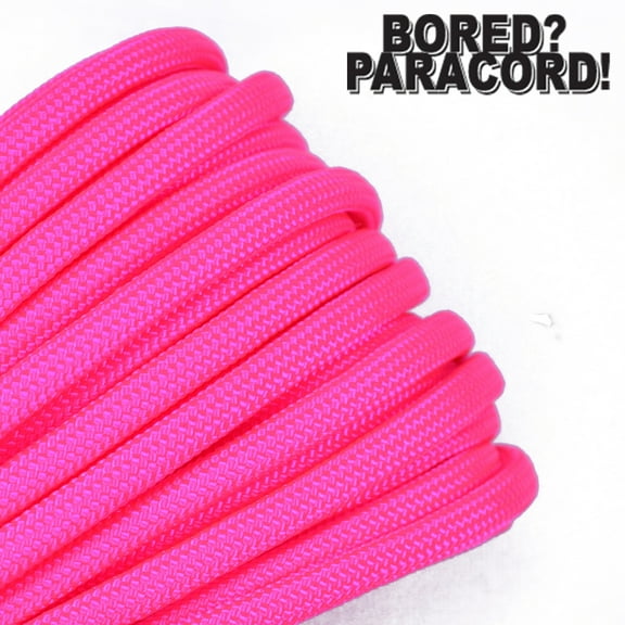 Bored Paracord Brand 550 lb Type III Paracord - Neon Pink 10 Feet